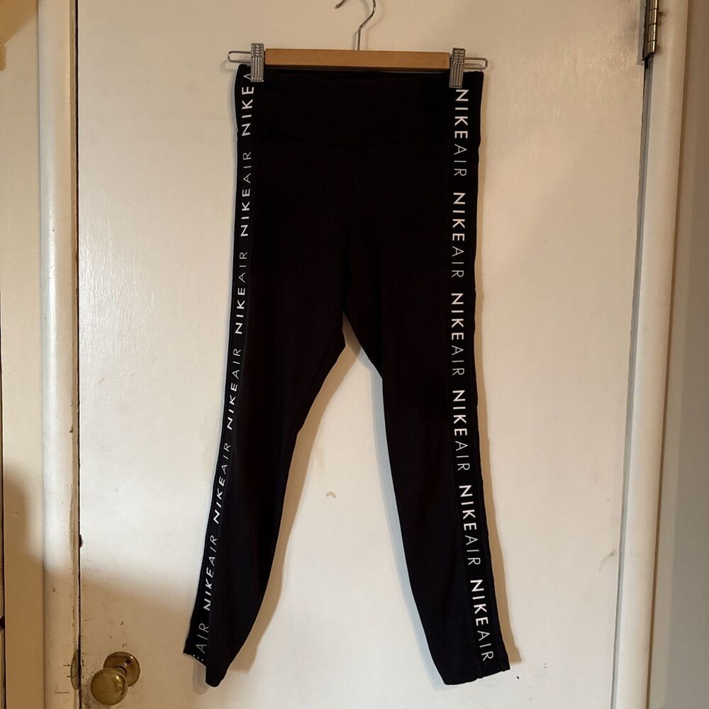 Nike Air Tape High Wasted Leggings Black Yoga Running | Small